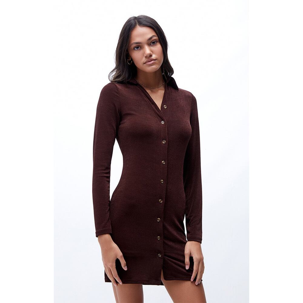 $60 New peppermayo Ring My Bell Mini Dress - Brown - size 4